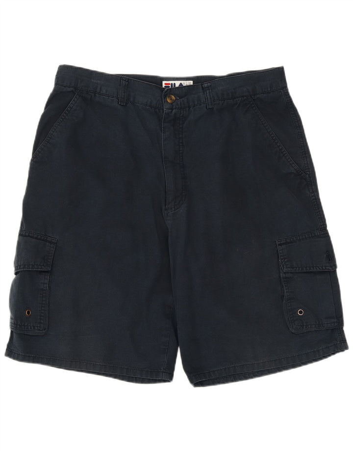 FILA Mens Cargo Shorts IT 52 XL W36 Navy Blue