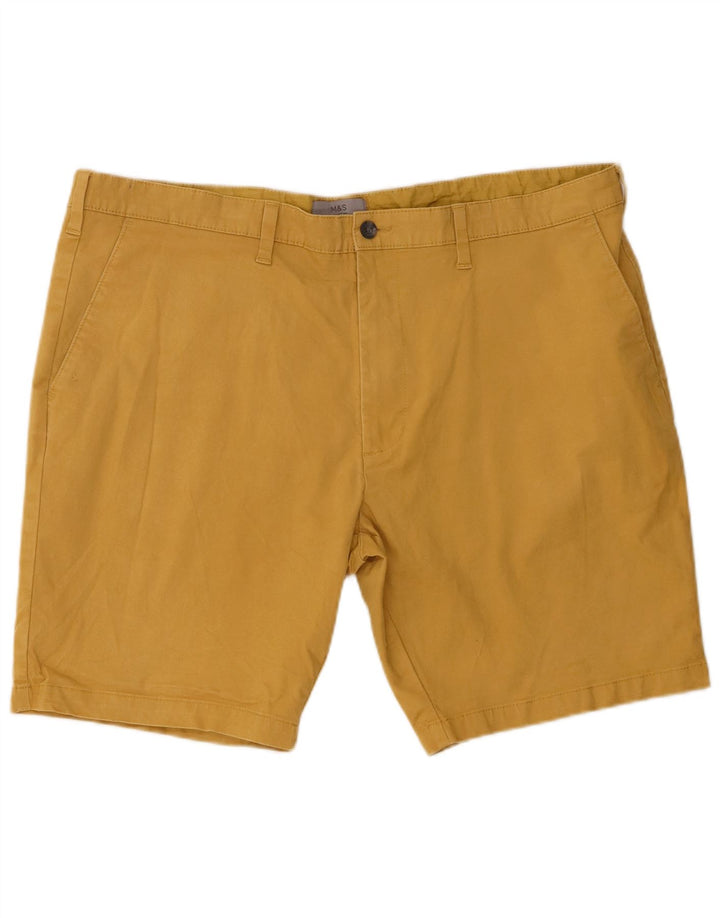 Marks & Spencer Mens Chino Shorts W42 2XL Yellow Cotton