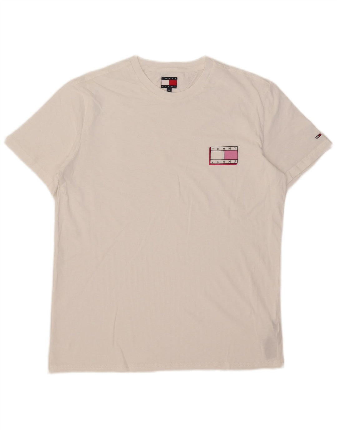 Tommy Hilfiger Herre T-Shirt Top Medium Hvid Bomuld