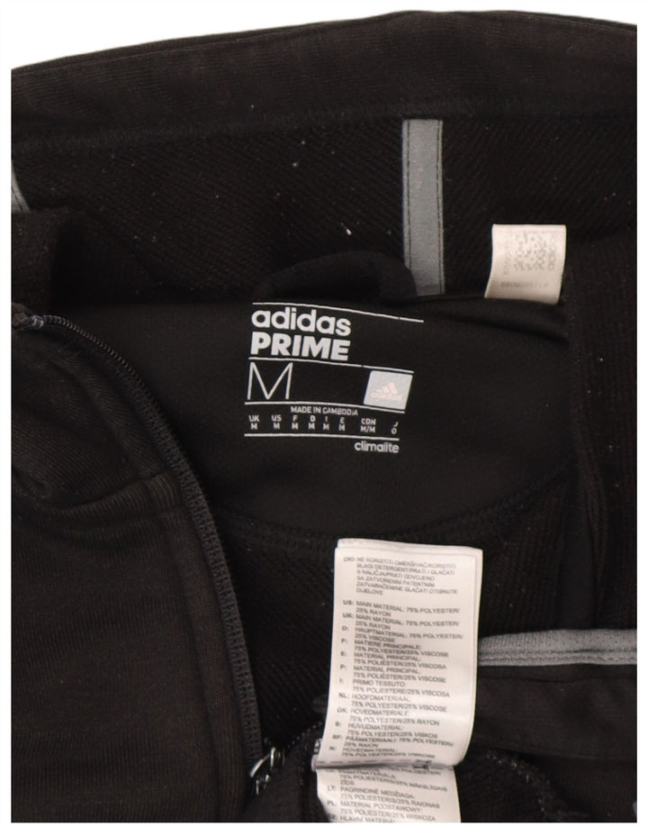 Adidas Mens Climalite Graphic Zip Hoodie Sweater Medium Black Polyester