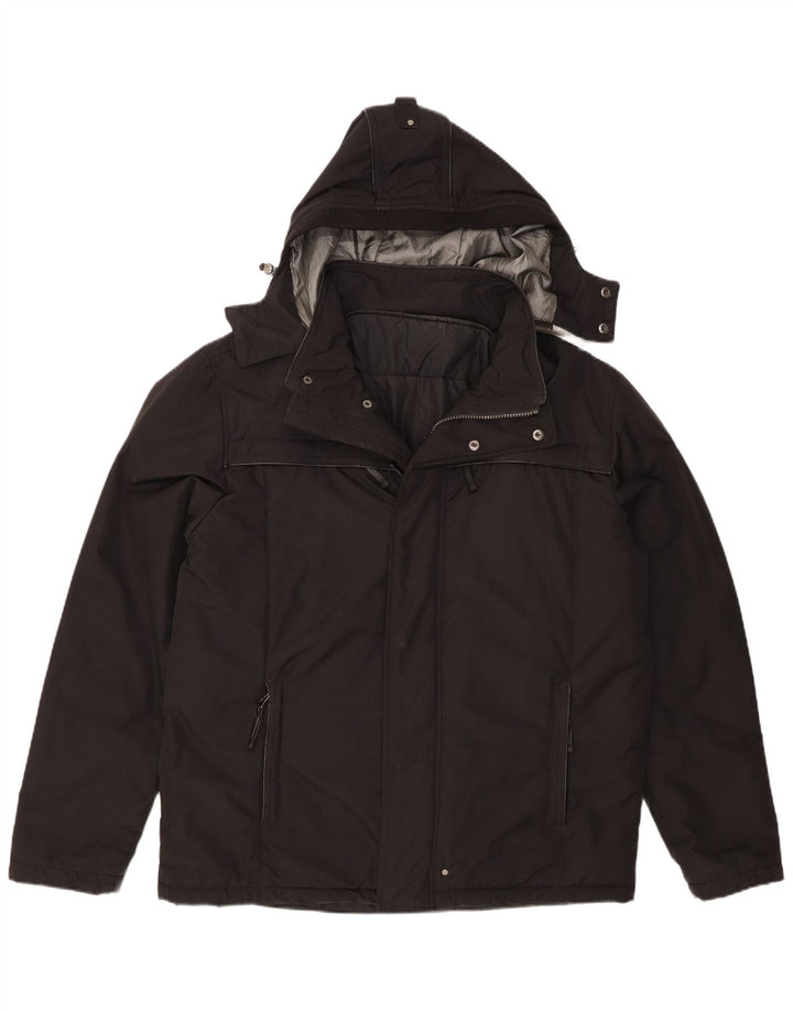 Ivy Oxford Mens Hooded Padded Jacket IT 52 XL Black Polyester