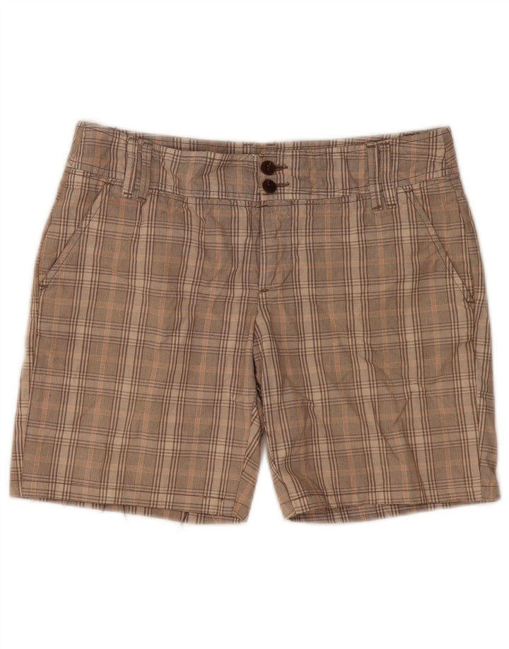 Gas Damen Chinoshorts W28 mittelbeige karierte Baumwolle