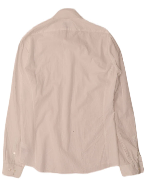 Calvin Klein Mens Extra Slim Fit Shirt Size 39 15 1/2 Medium White Cotton