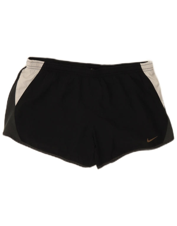 Damskie spodenki sportowe Nike Dri Fit UK 10, mały, czarny poliester z blokami kolorów