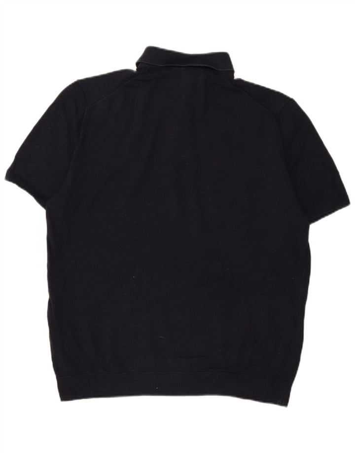 Marks & Spencer Mens Polo Shirt Medium Navy Blue Cotton