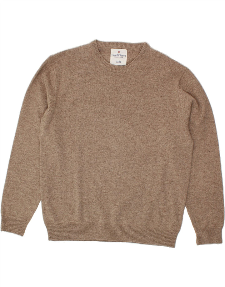 CANADA NORTH Mens Crew Neck Jumper Sweater 2XL Grey Vintage Canada North and Second-Hand Canada North from Messina Hembry 
