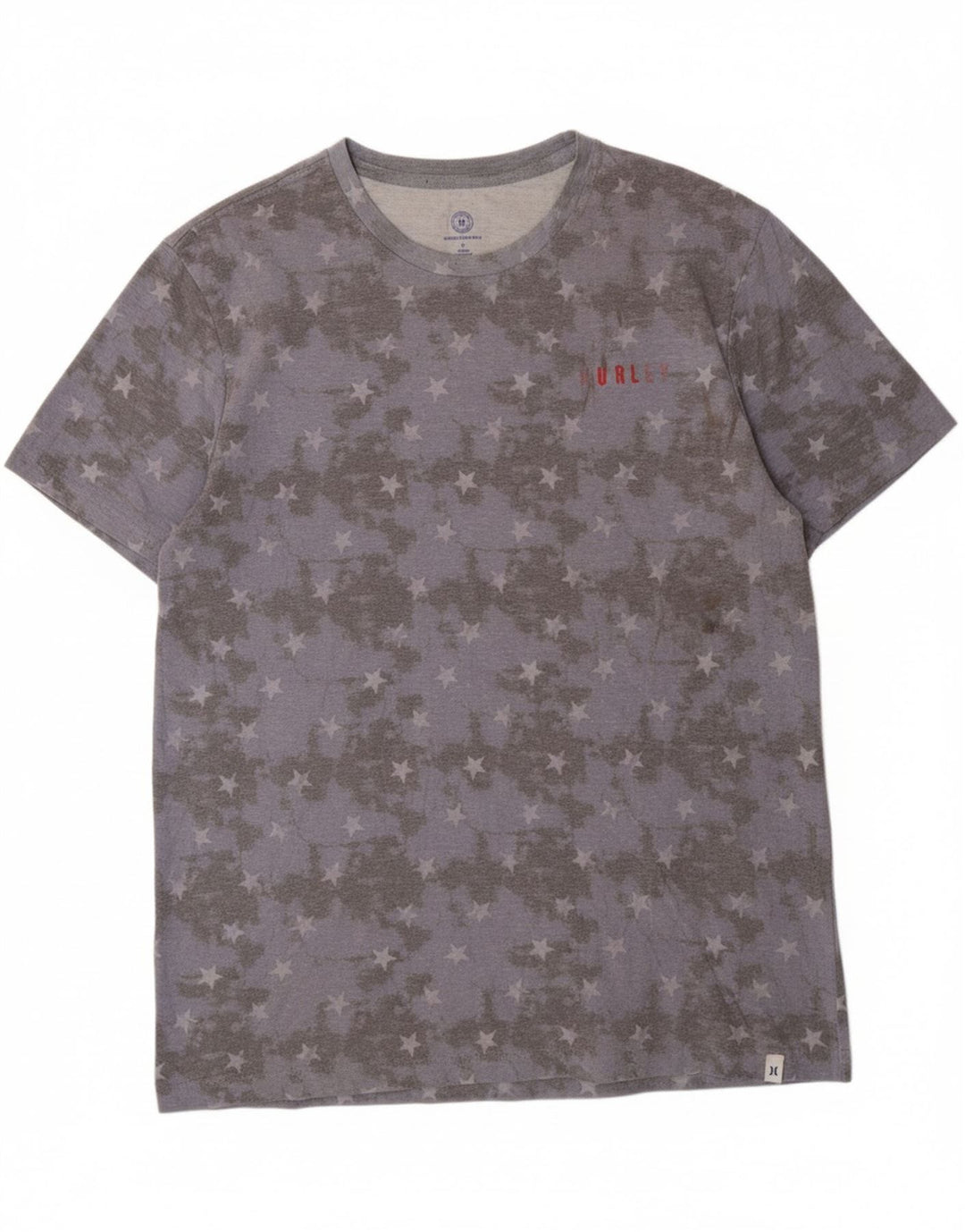 HURLEY Mens T-Shirt Top Large Grey Tie Dye Cotton Vintage Hurley and Second-Hand Hurley from Messina Hembry 