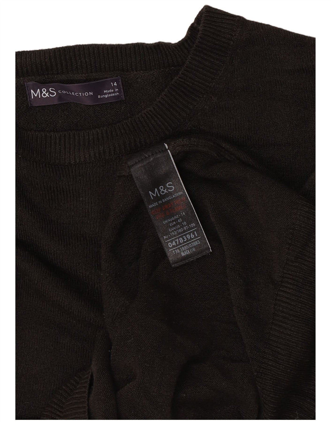 Marks & Spencer Womens Boat Neck Jumper Sweater UK 14 Medium Brown Acrylic