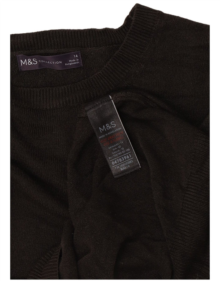 Marks & Spencer Womens Boat Neck Jumper Sweater UK 14 Medium Brown Acrylic