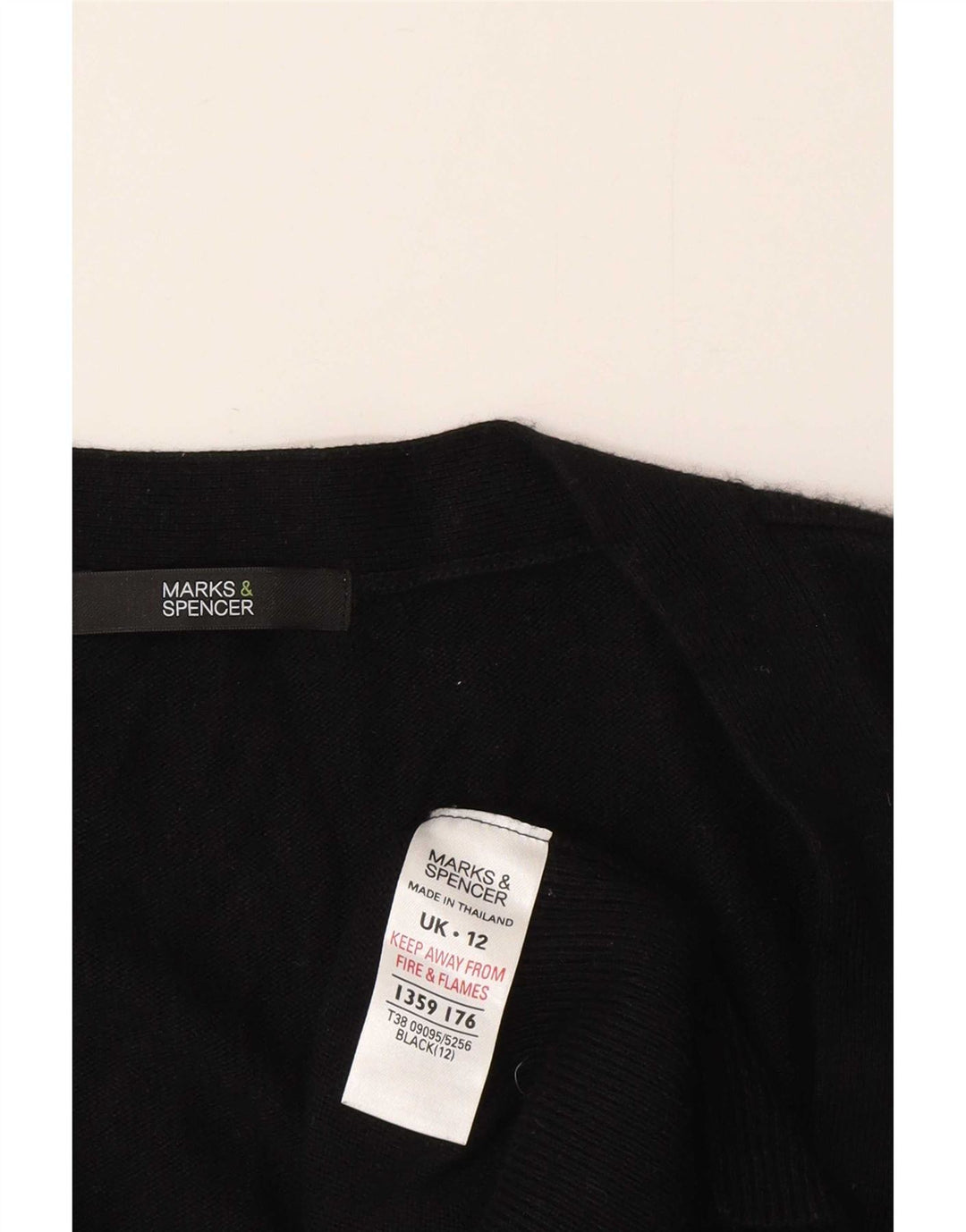Marks & Spencer Womens Longline Cardigan Sweater UK 12 Medium Black Viscose