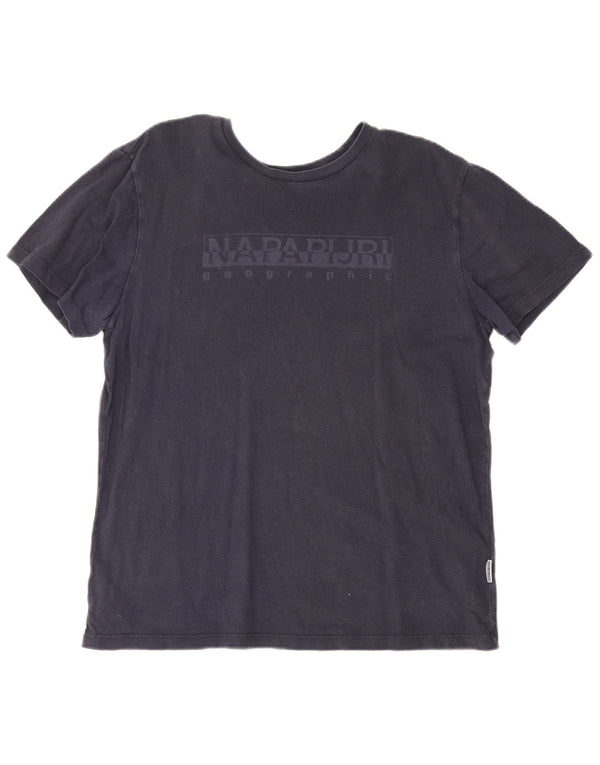 Napapijri T-Shirt Graphique Geographic Homme Bleu Marine Moyen Coton