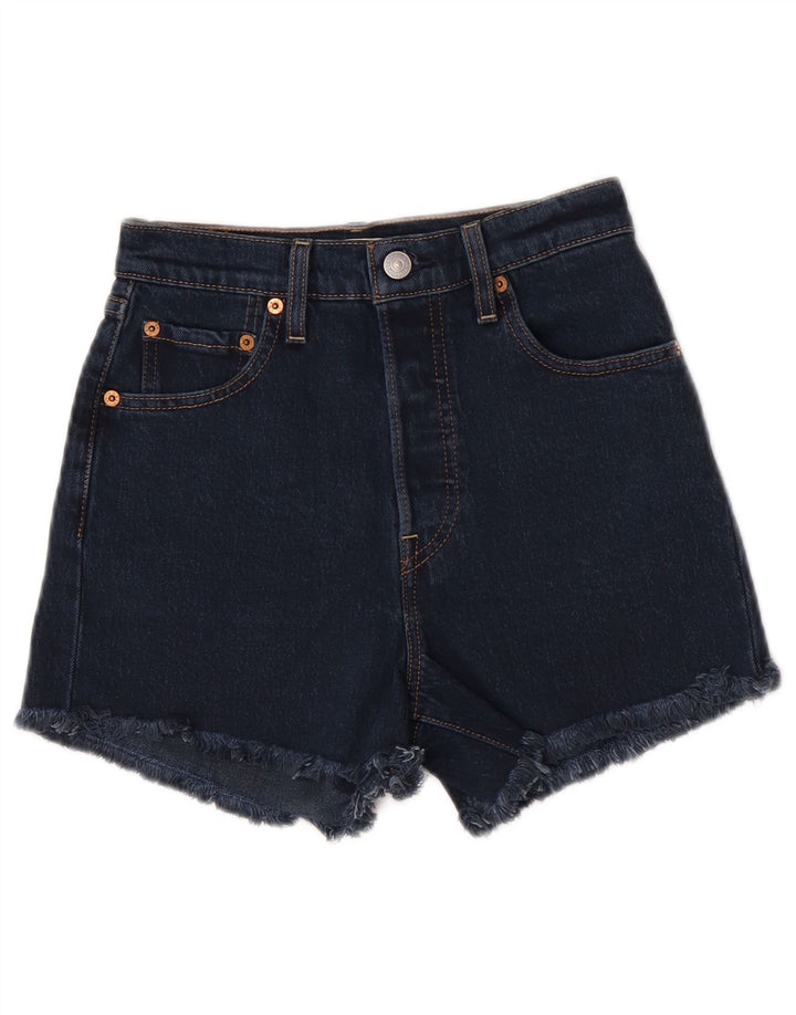 Levi's Womens Denim Shorts W25 XS Navy Blue Cotton