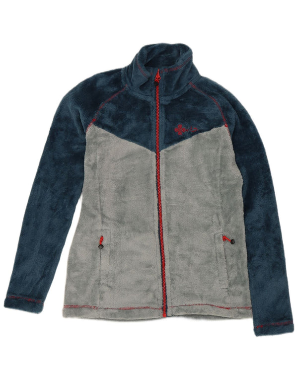 Vintage Boys Fleece Jacket 12-13 Years Navy Blue Colourblock Sports
