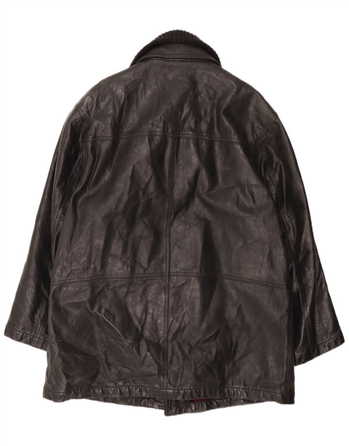 HENRY COTTONS Palton din piele pentru bărbați IT 54 2XL Negru
