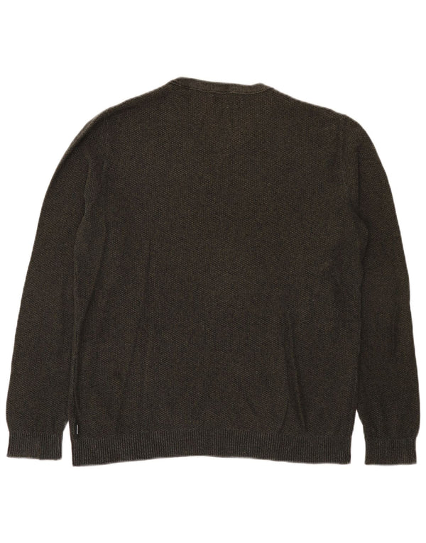 Jack & Jones Mens Crew Neck Jumper Sweater XL Khaki Cotton