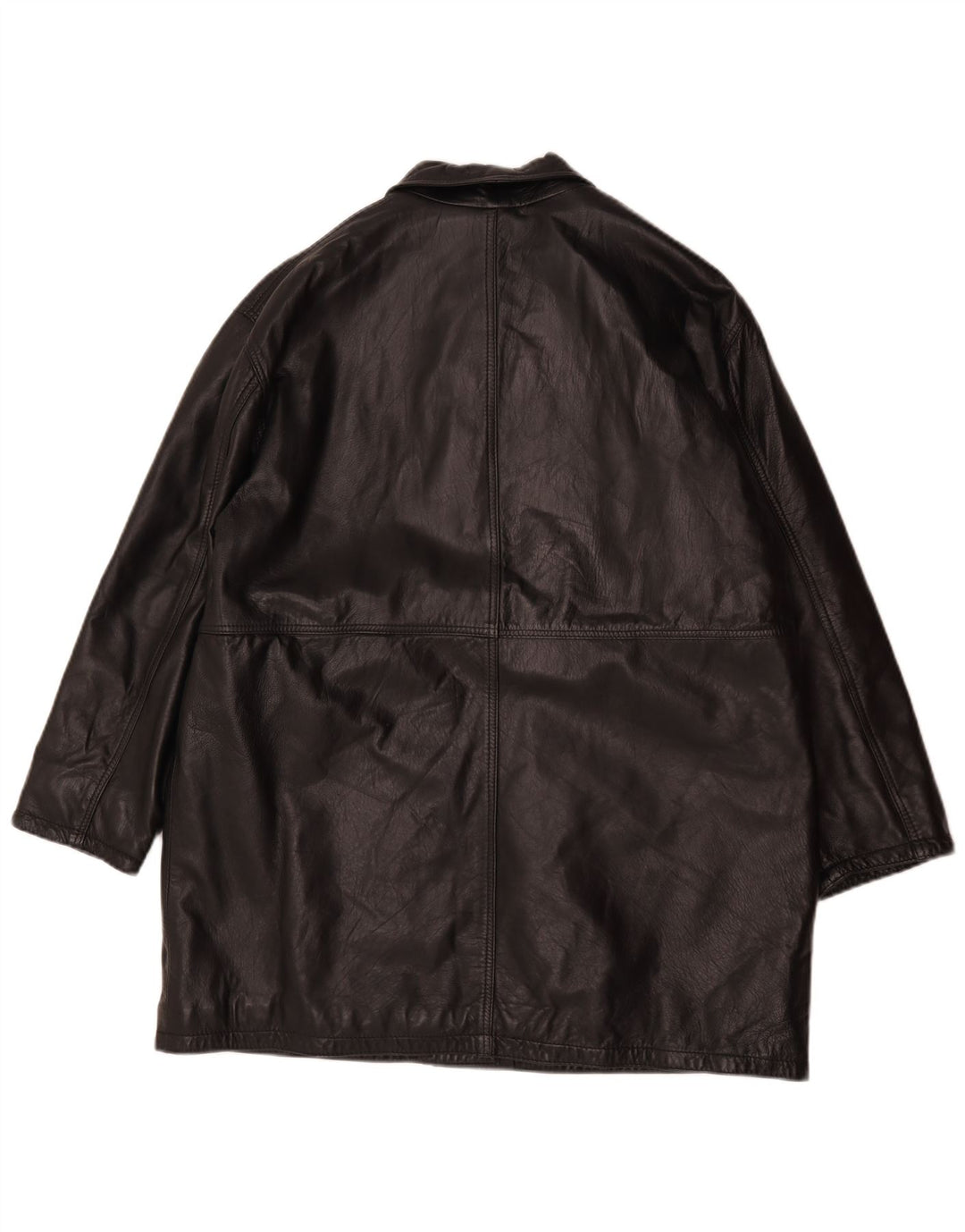 Vintage Womens Oversized Leather Jacket IT 44 Medium Black Leather