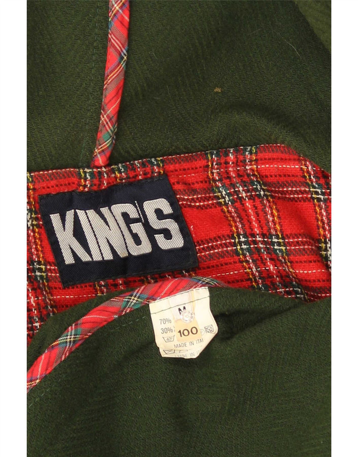 Vintage Mens Hooded Duffle Coat UK 38 Medium Green Acetate
