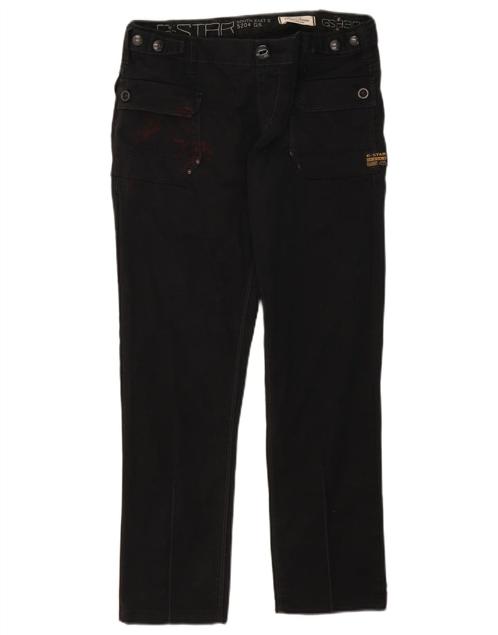 G-Star Mens Straight Jeans W29 L26 Black Cotton
