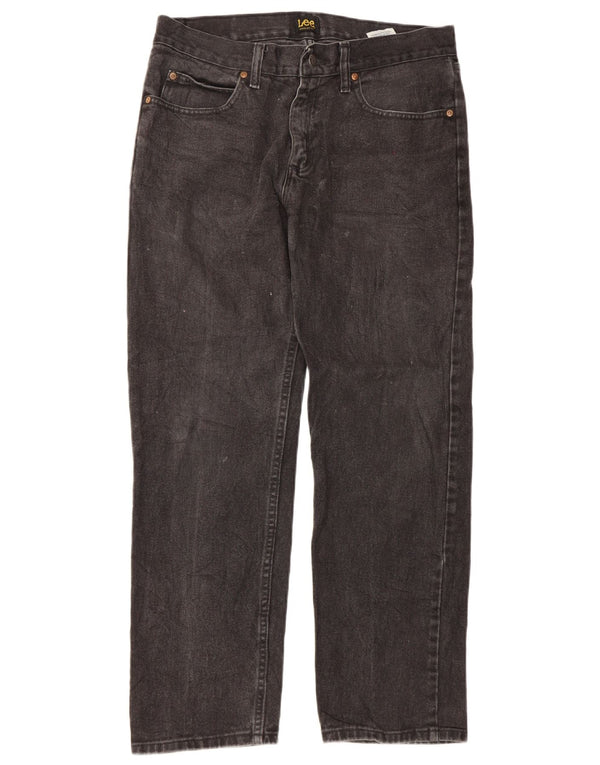 Lee Mens Regular Fit Straight Jeans W33 L30 Algodão Preto