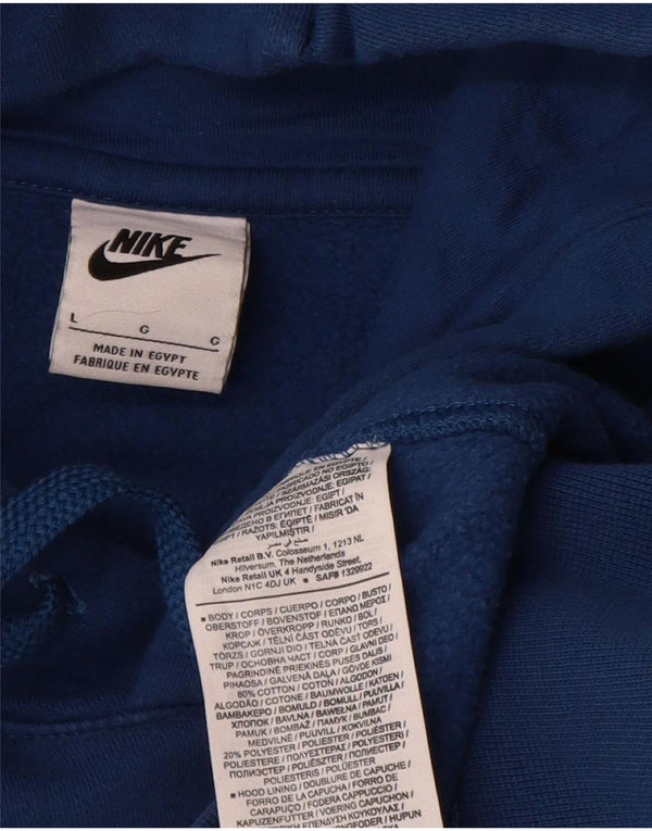Felpa con cappuccio grafica Nike da uomo, grande, in cotone blu, sportivo