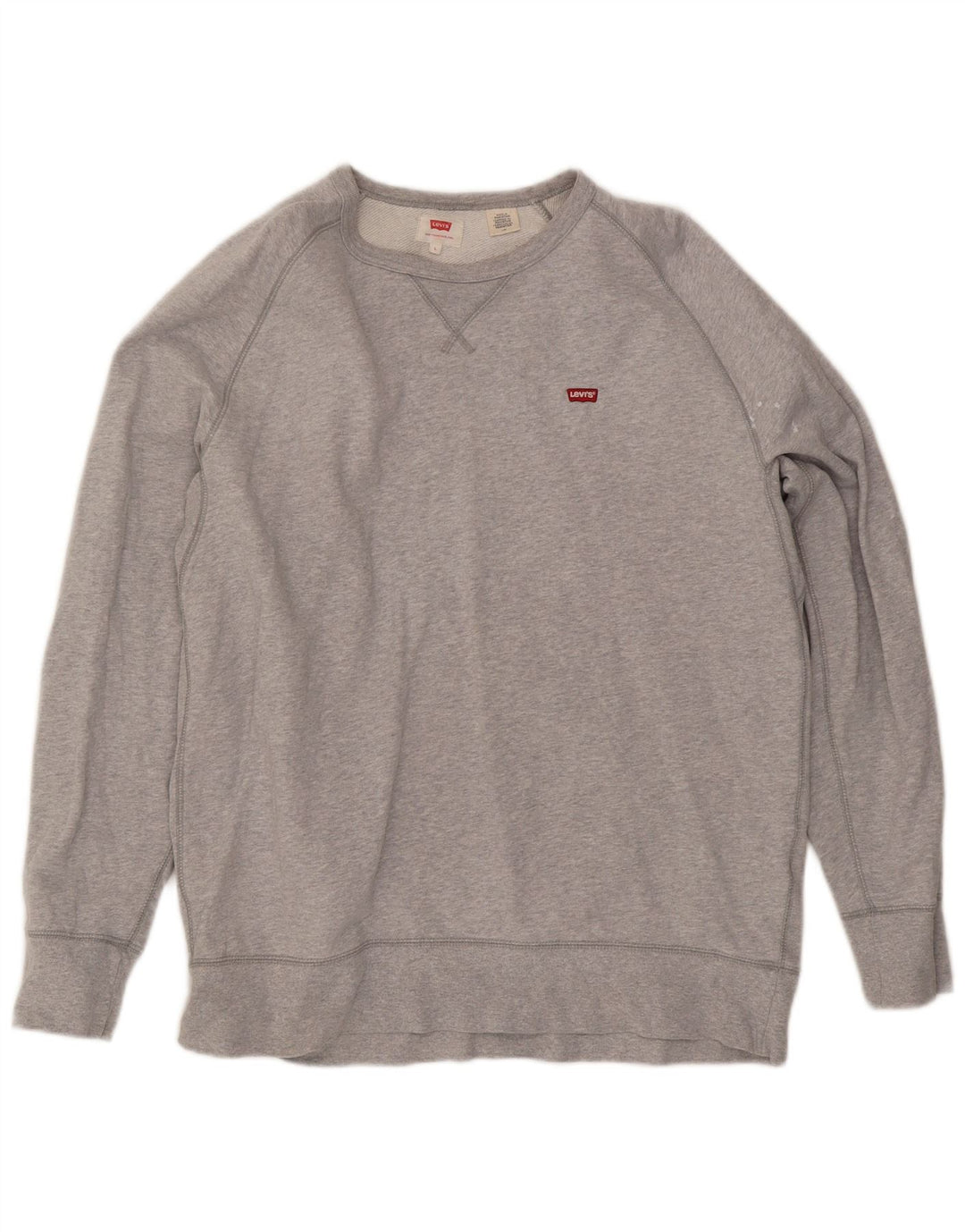 Levi's Sweatshirt Jumper Large Gris Moucheté Coton Homme