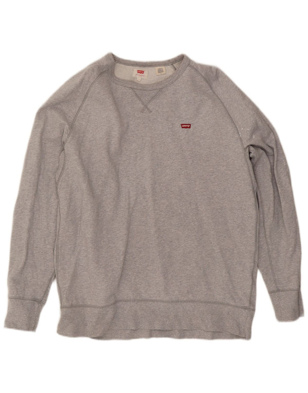Levi's Mens Sweatshirt Jumper Large Grey Flecked Cotton