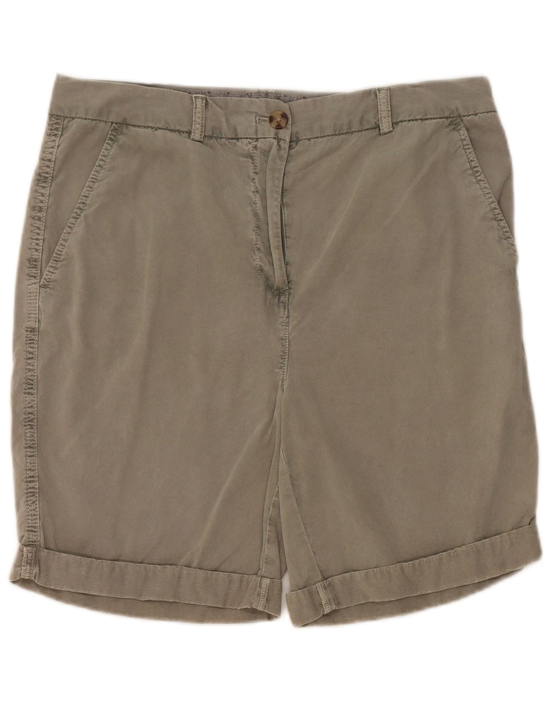 Marks & Spencer Chino Shorts til kvinder UK 12 Medium W32 Khaki Bomuld