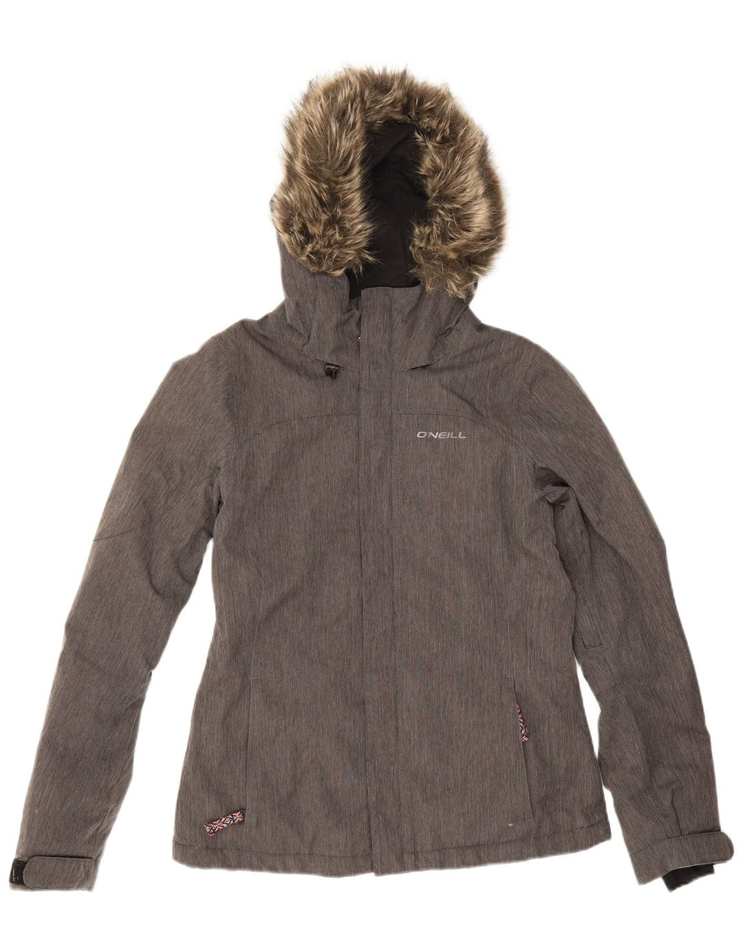 O'Neill Mens Hooded Windbreaker Jacket UK 10 Small Grey Polyester