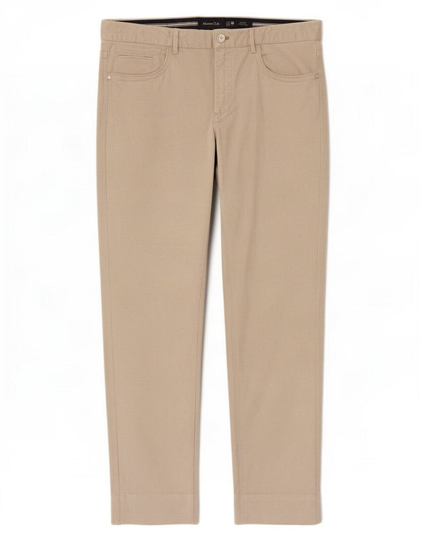 Massimo Dutti Mens Casual Trousers EU 42 Large W32 L30 Beige Geometric