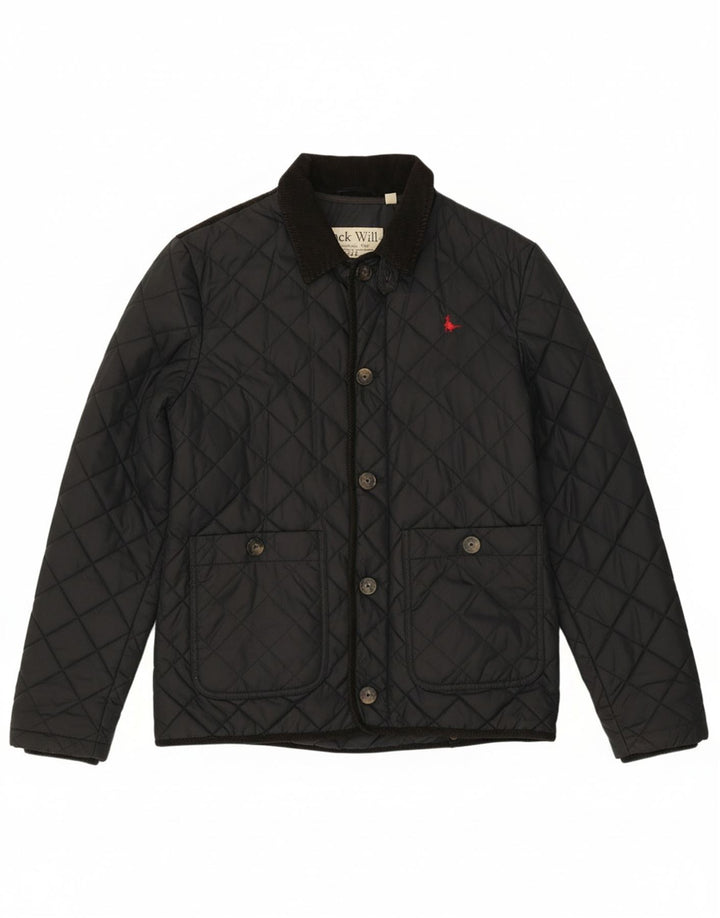 JACK WILLS Mens Quilted Jacket UK 40 Large Black Nylon