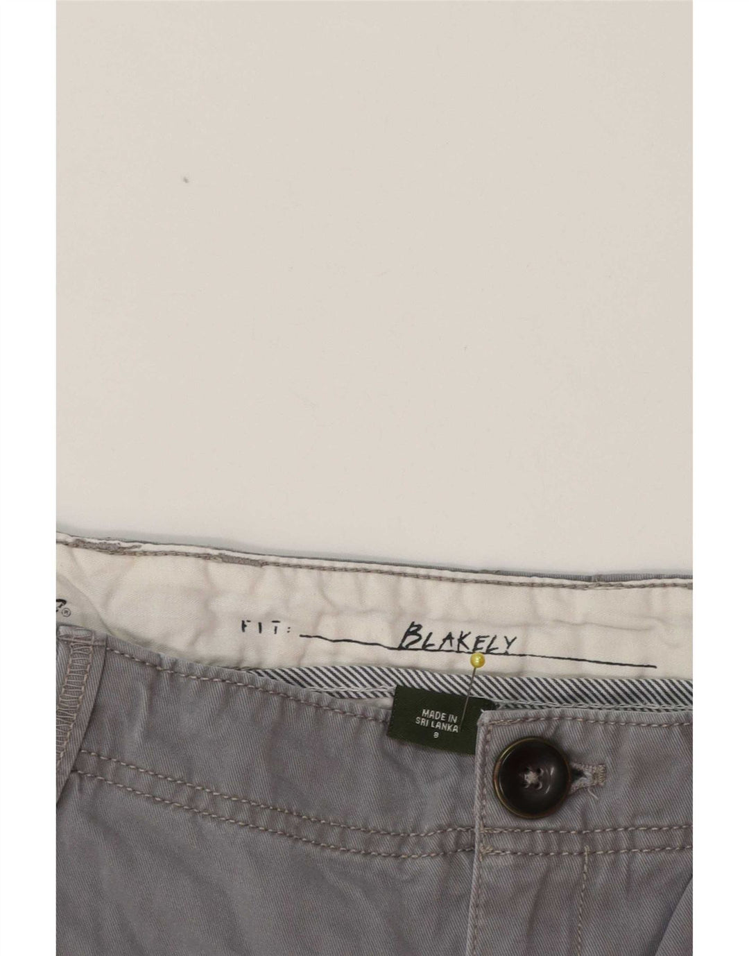 Eddie Bauer Womens Chino Shorts US 8 Medium W30 Grey Cotton