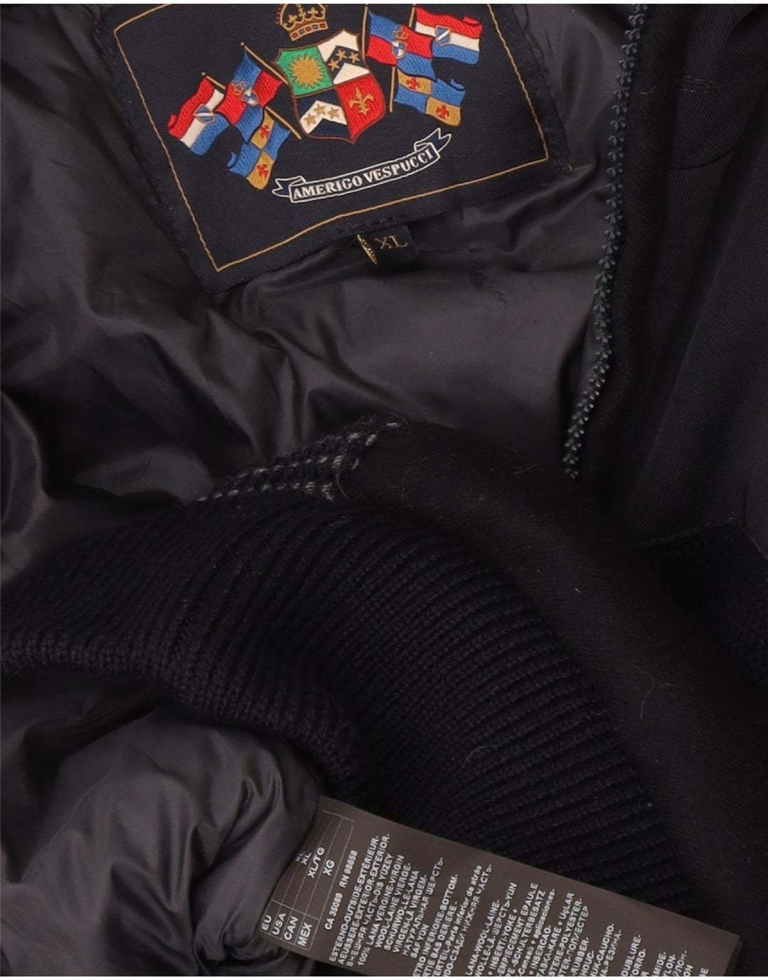 Giubbotto bomber da uomo Amerigo Vespucci UK 42 XL poliestere blu navy