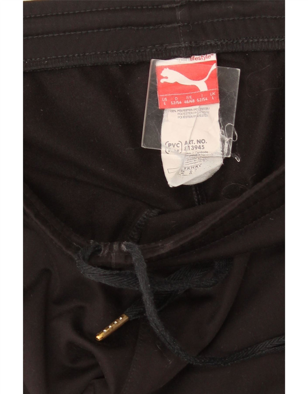 Puma Mens Tracksuit Trousers Large Black Colourblock Polyester