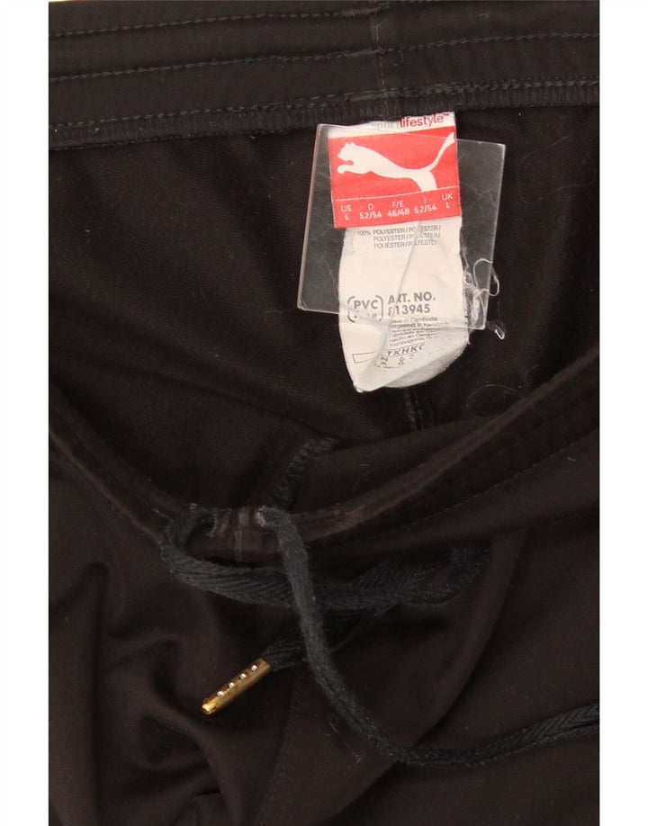 Puma Mens Tracksuit Trousers Large Black Colourblock Polyester