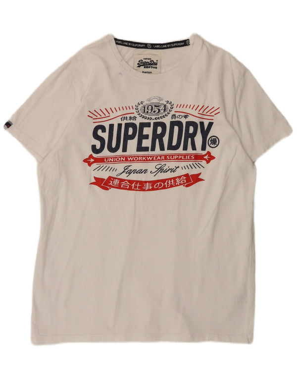 Superdry Grafisk T-shirt top til mænd 2XL hvid bomuld