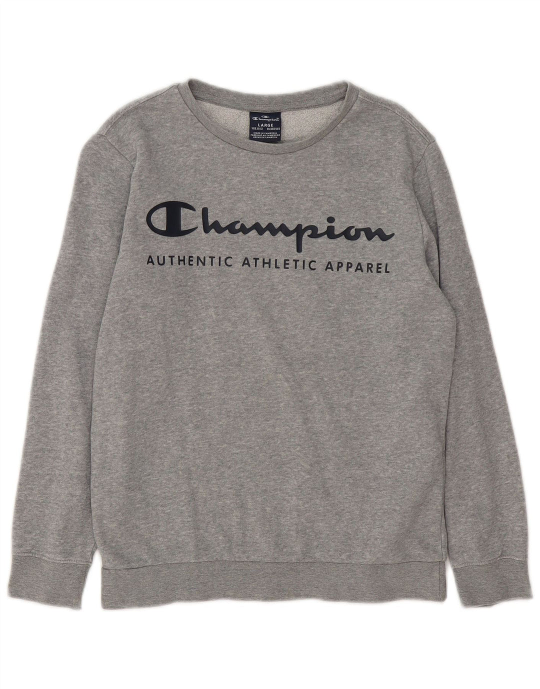 Champion Boys Graphic Sweatshirt Jumper 11-12 Years Large Grey Flecked