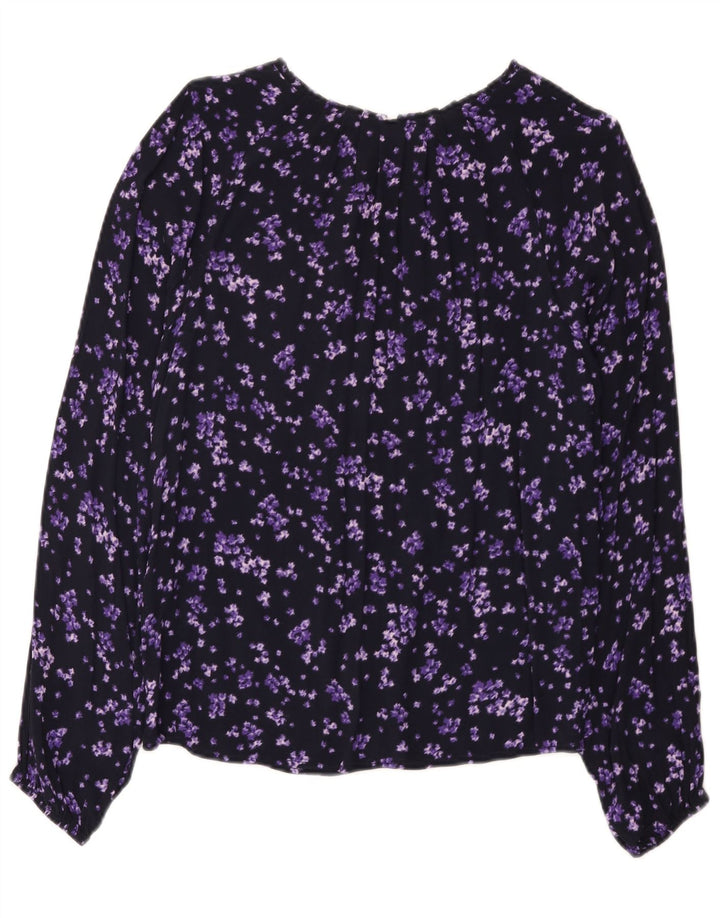 C&A Womens Blouse Top EU 38 Medium Purple Floral Viscose