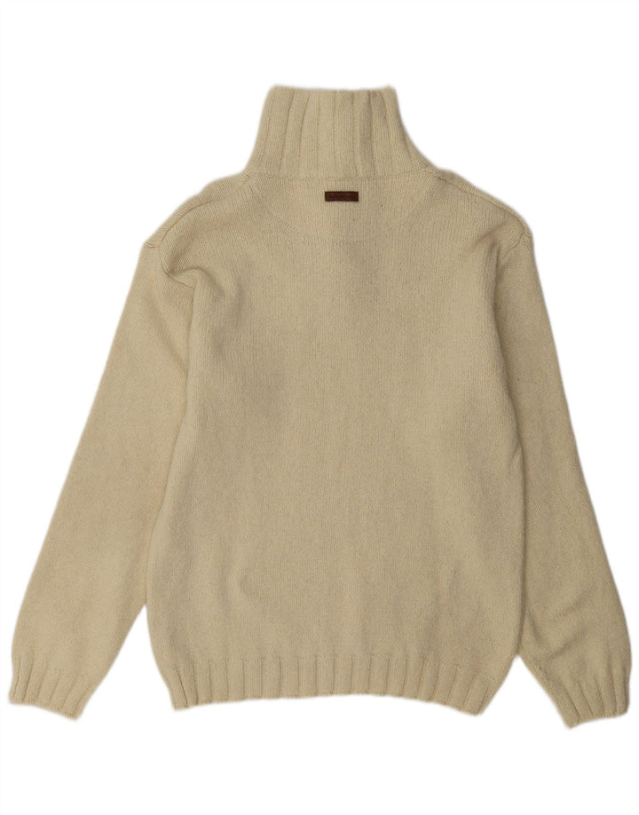 Marlboro Classics Herren-Pullover mit Knopfkragen, XL, beige Wolle