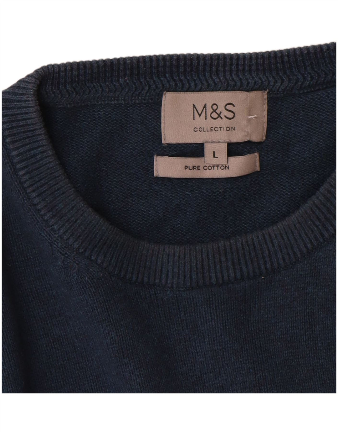 Marks & Spencer Herre sweater med rund hals, stor marineblå bomuld