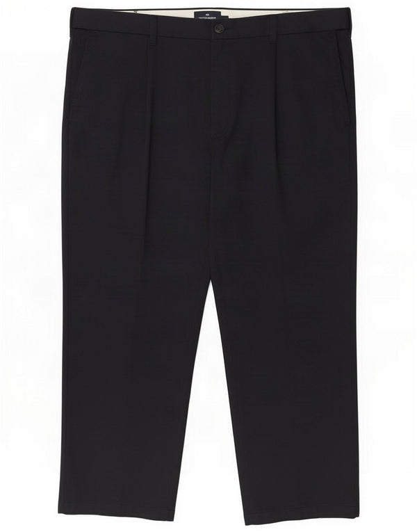 Marks & Spencer Mens Blue Harbor Straight Chino Trousers W42 L29 Navy