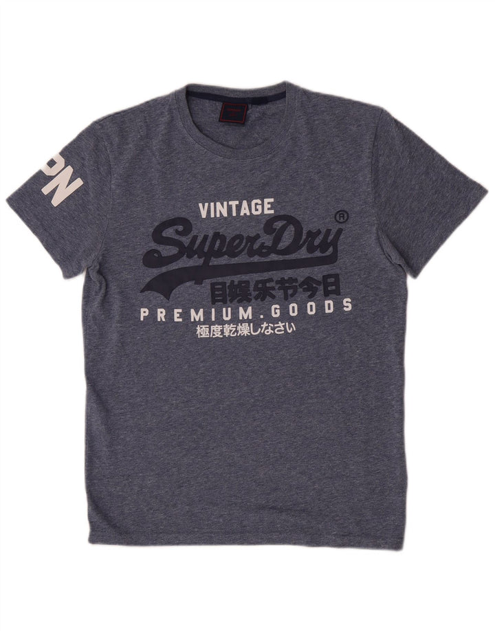 Superdry Mens Graphic T-Shirt Top Medium Grey Cotton