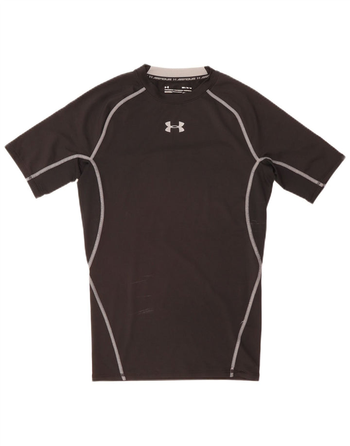 Under Armour Camiseta de compresión para hombre Top mediano negro a rayas