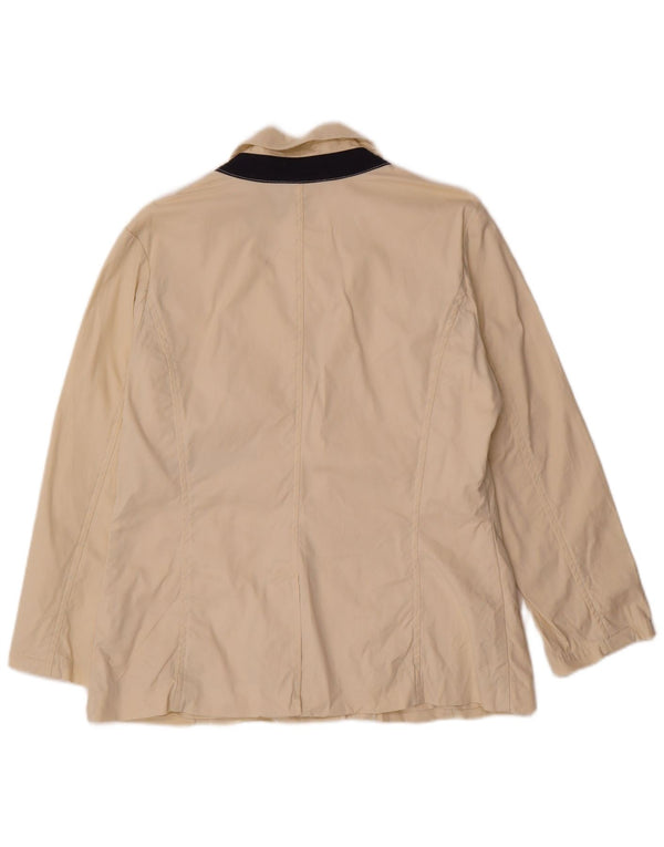 Nautica Damen 3-Knopf-Blazerjacke US 10 Large Beige Baumwolle