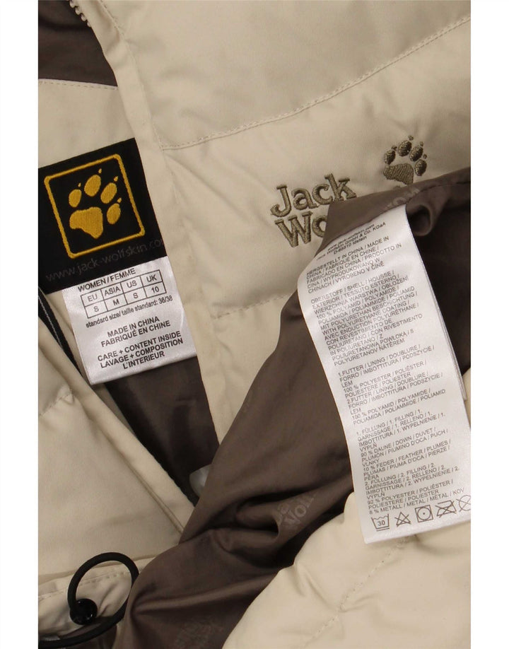 Jack Wolfskin Veste matelassée à capuche pour femme UK 10 Small Beige Polyamide
