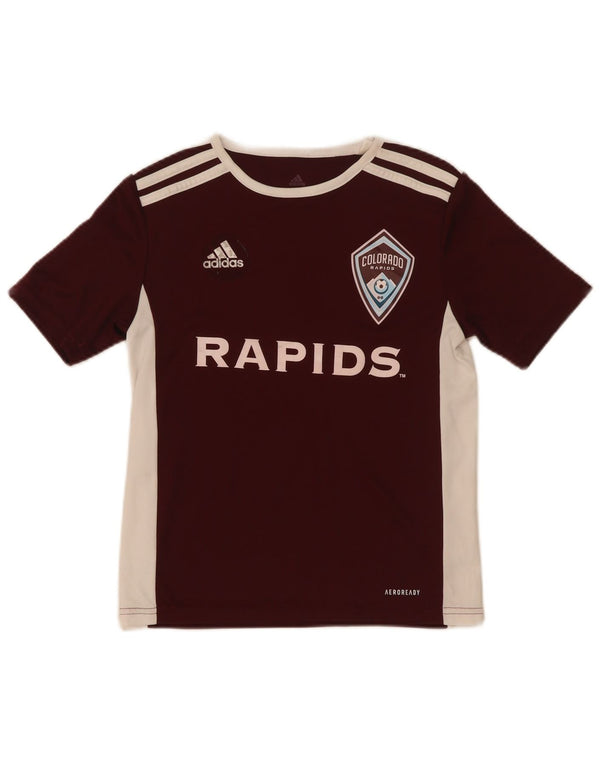 T-shirt grafica Adidas da ragazzo Colorado Rapids, 9-10 anni, marrone