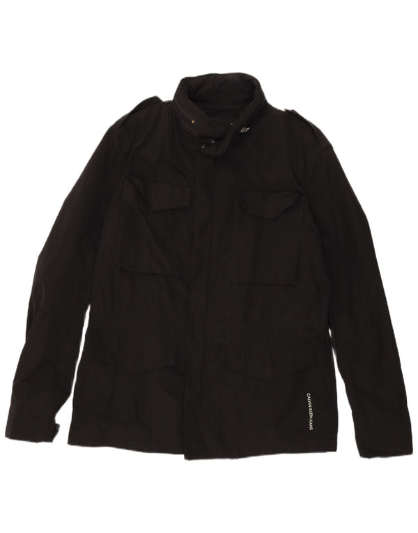 Calvin Klein Jeans Herren Militärjacke UK 40 Large Schwarz Polyester