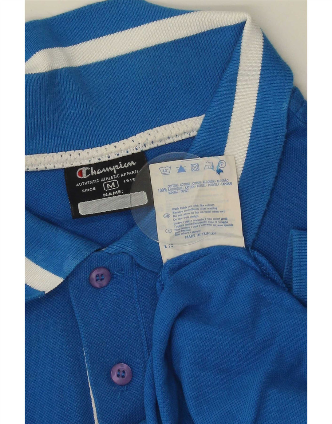 Champion Polo Homme Bleu Moyen Rayé Coton