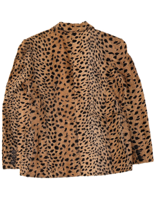 Kemper Dame 2-knaps blazerjakke EU 38 Medium Beige Animal Print