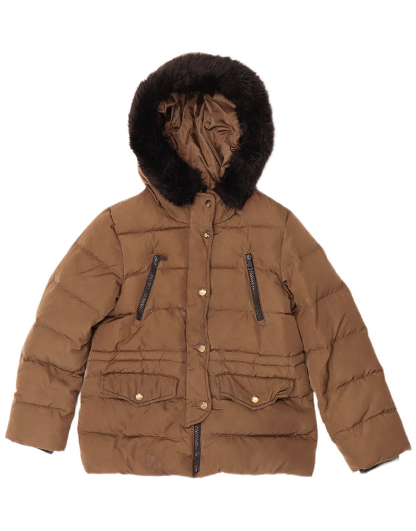 Zara Veste matelassée à capuche fille 11-12 ans Beige