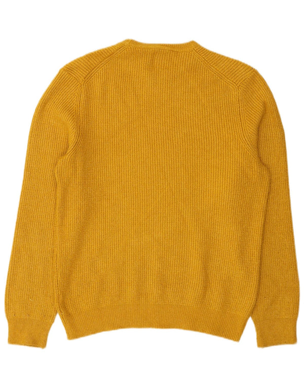 Marks & Spencer Mens Crew Neck Jumper Sweater Medium Yellow Polyamide